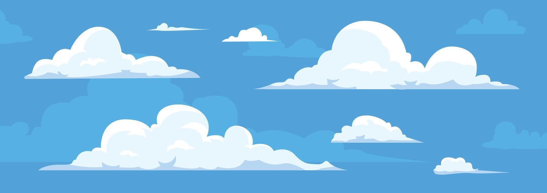 clouds in the blue sky in a sunny summer day vector