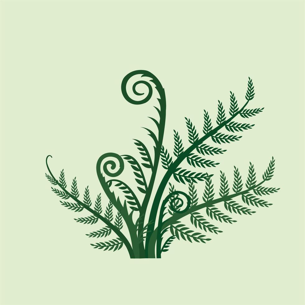 prehistoric palm plant isolated. dinosaur food, illustration Collection of exotic plants. vector