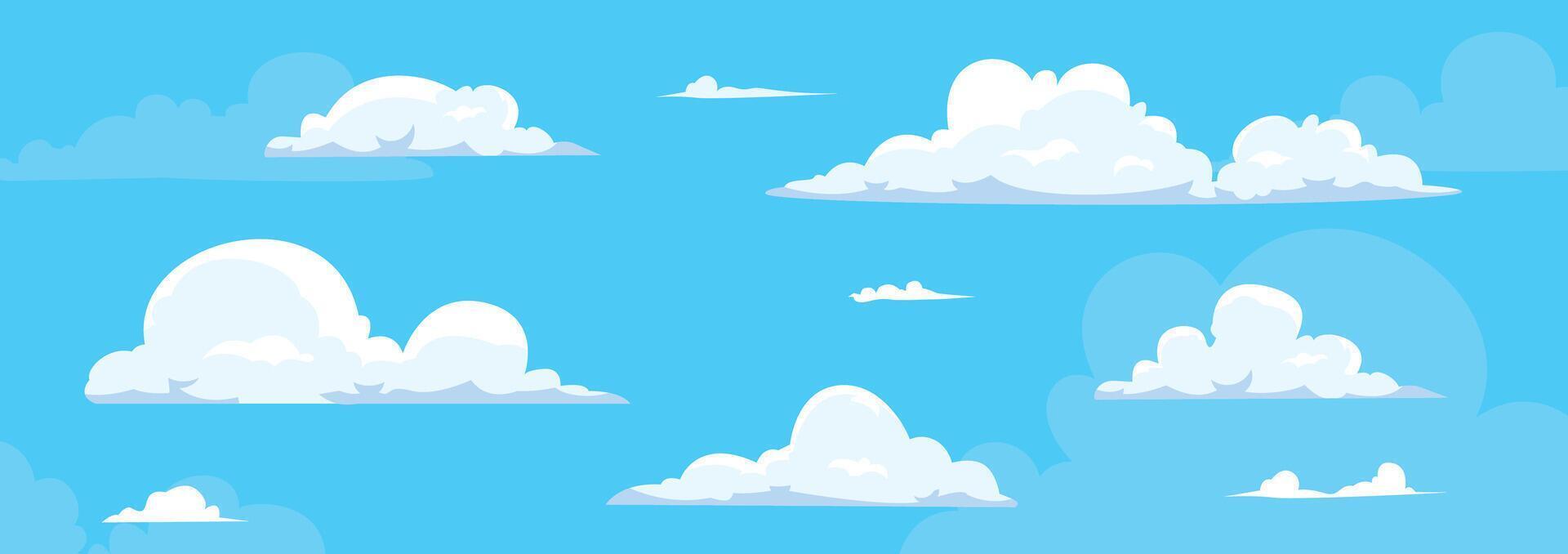 cloud in blue heaven in sunny summer day, cloudy beautiful nature panoramic vector