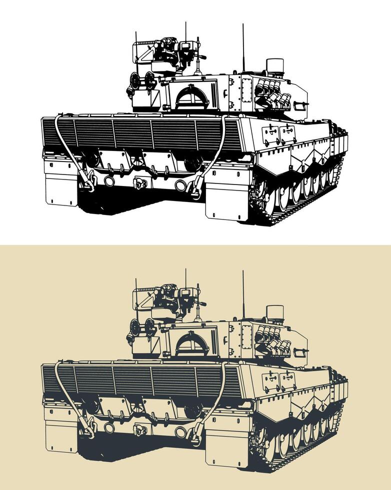 Leopard 2 german tank vector