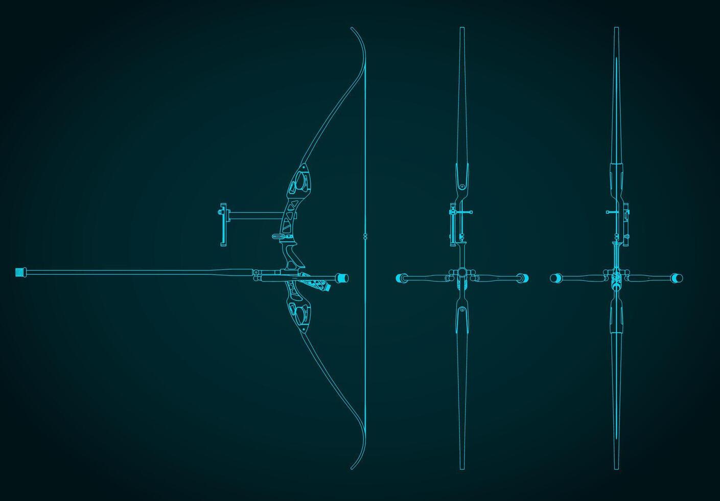 Target recurve bow kit blueprints vector