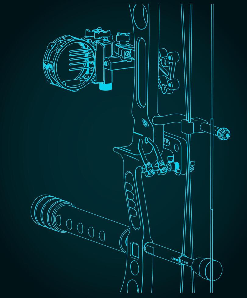 Compound bow sight, shelf and stabilizer vector