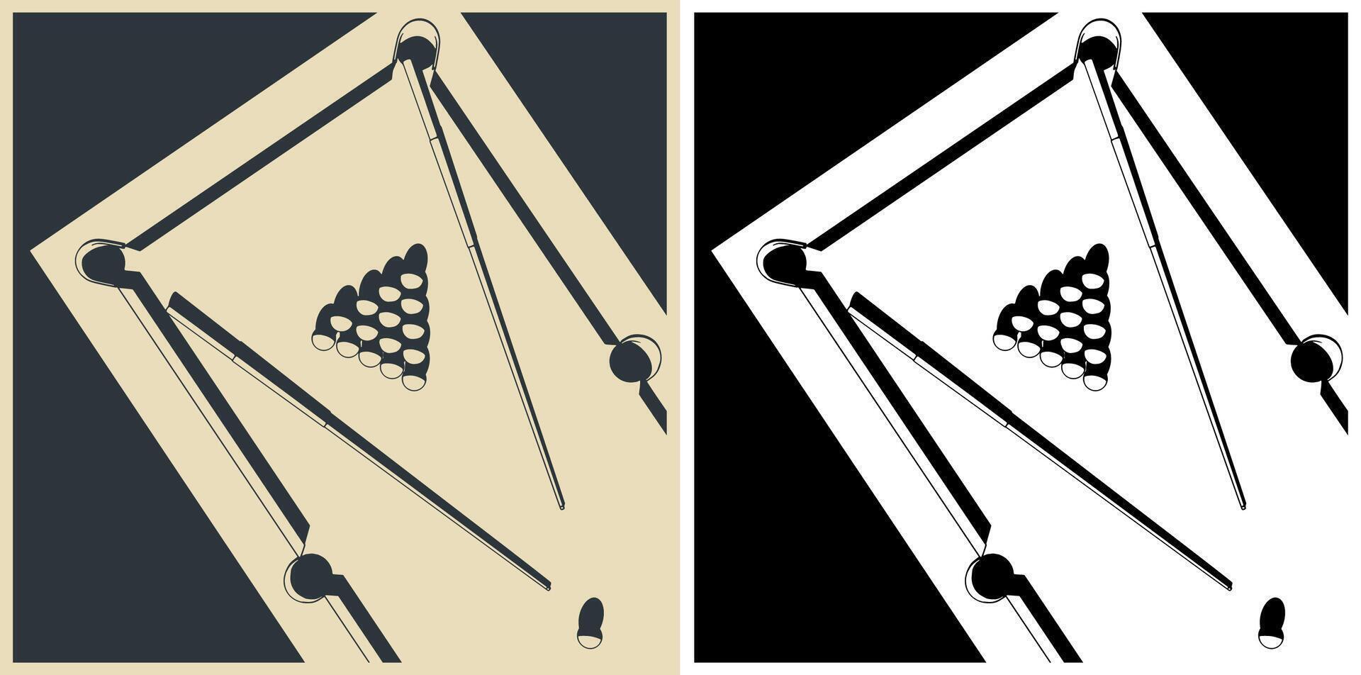 Pool table illustrations vector