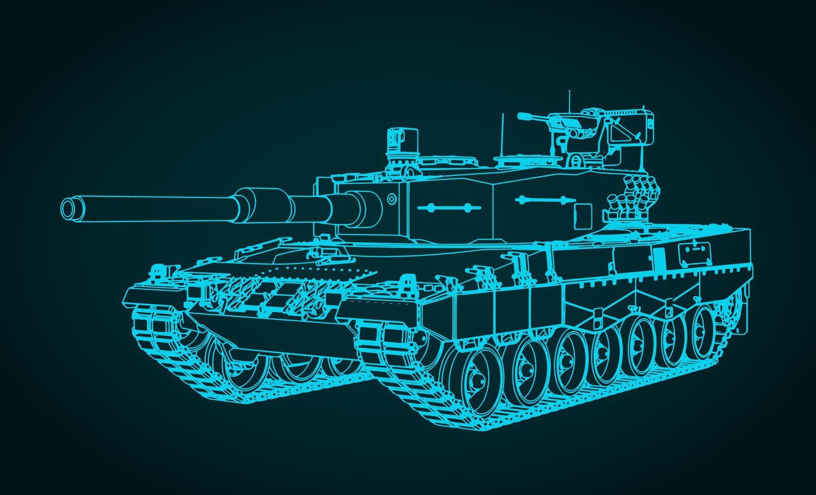 Leopard 2 german tank close-up vector