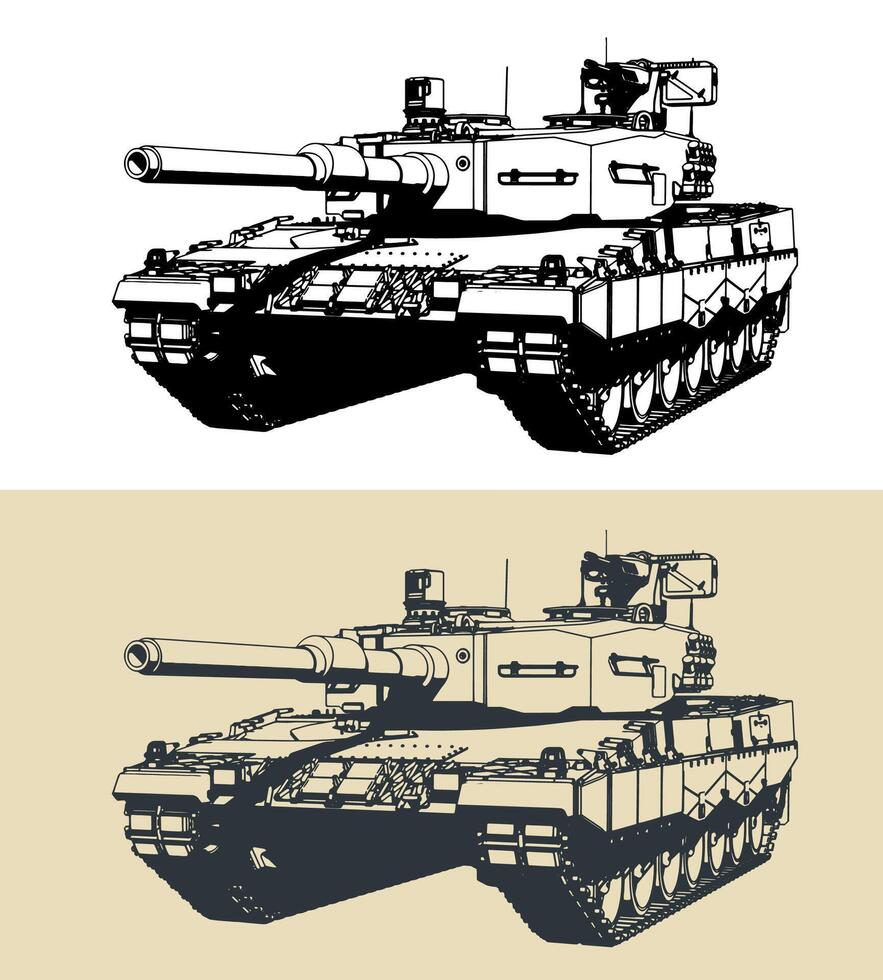 Leopard 2 tank vector