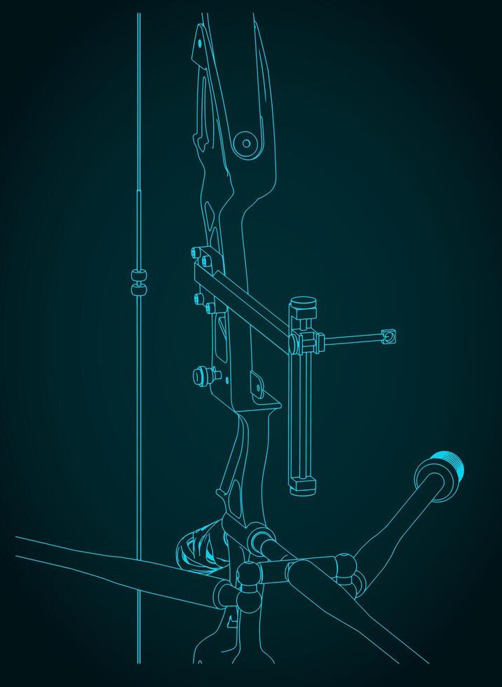 Target recurve bow kit close-up vector