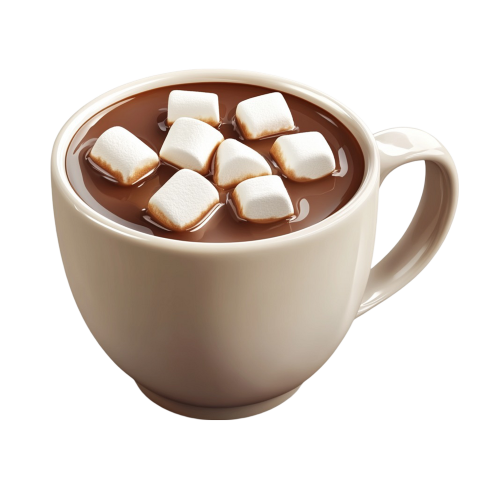 Hot Chocolate with Marshmallows in Cup png