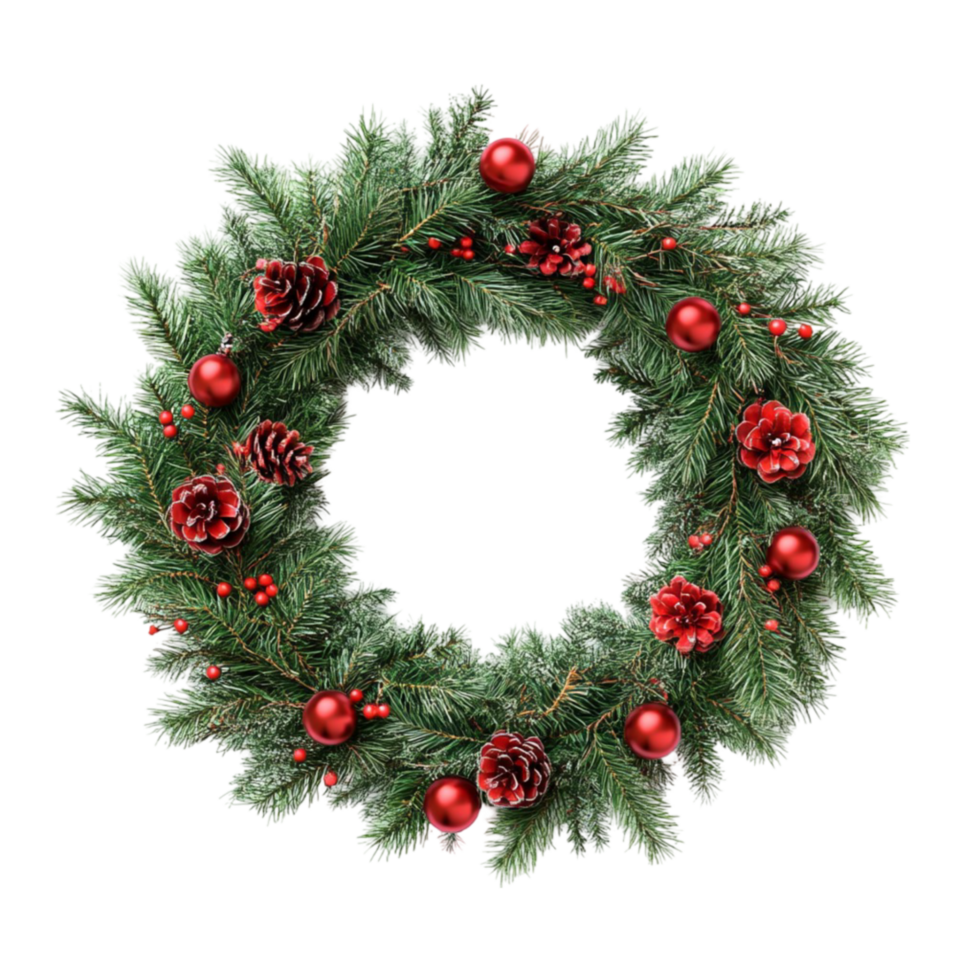 Christmas Wreath with Pine Cones png