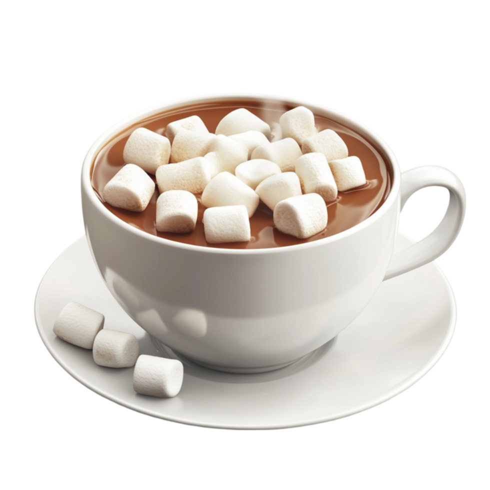 Chocolate White Cup with Marshmallows png