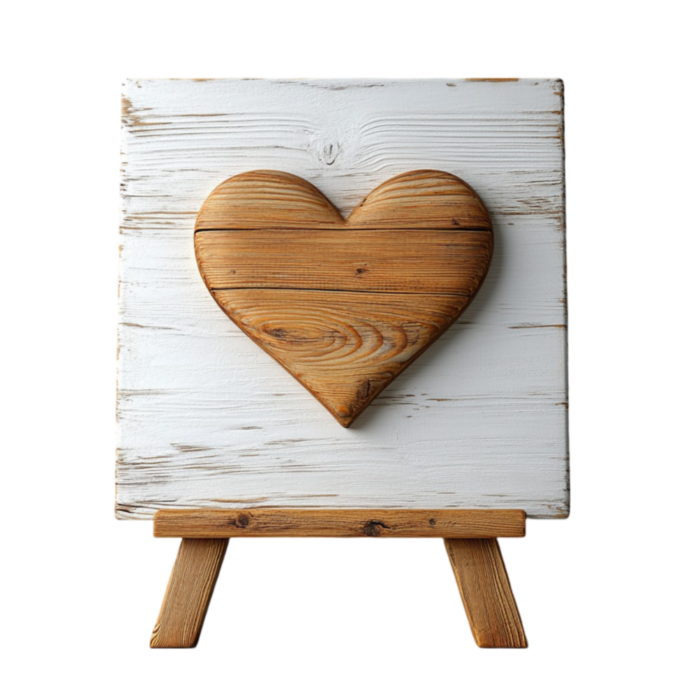 Wooden Heart on an Easel png
