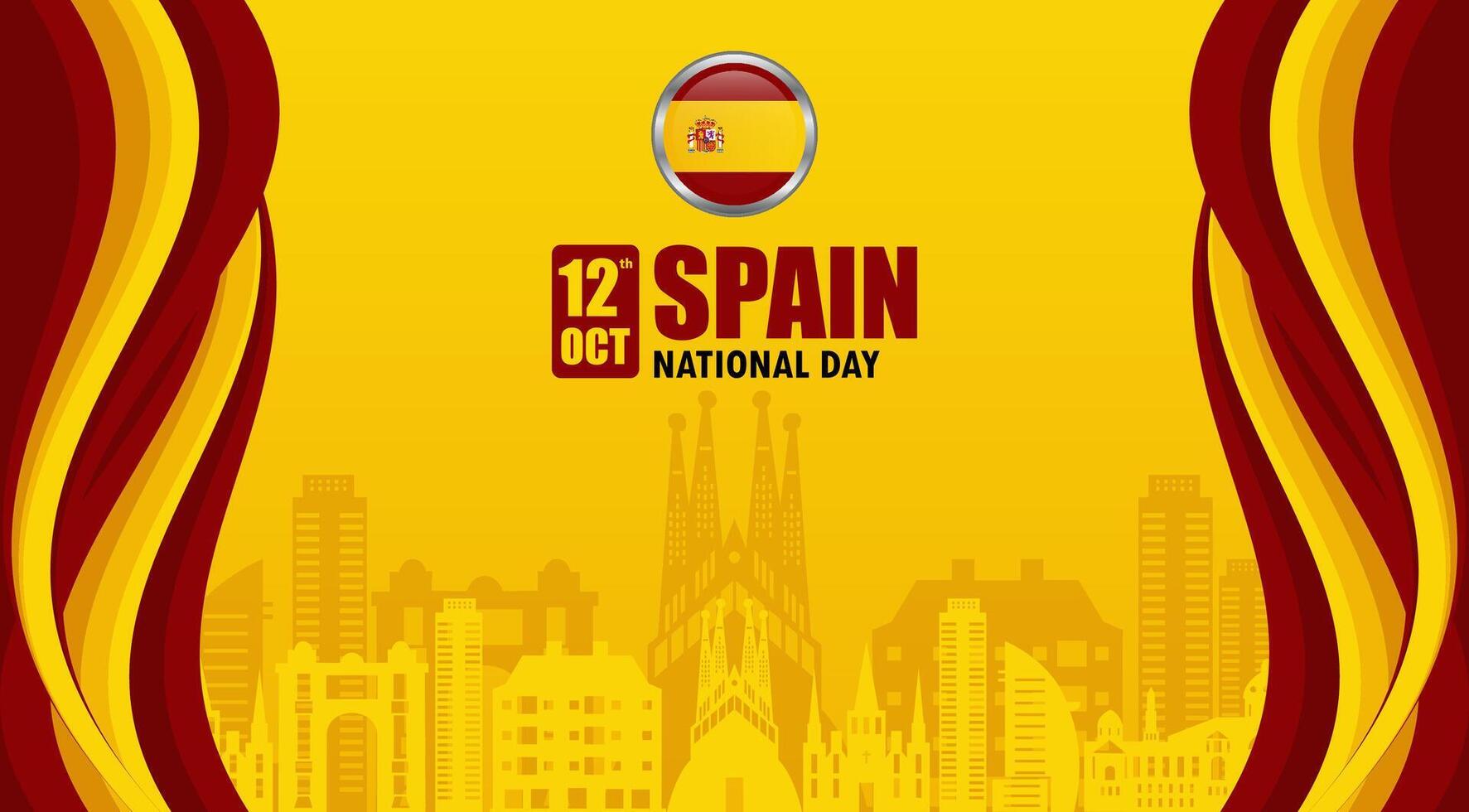 spain national day background vector