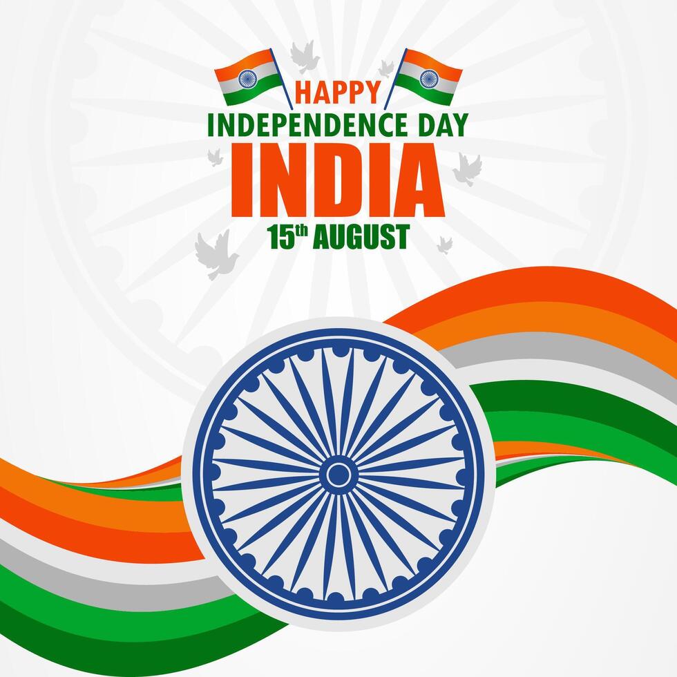 happy independence day india background vector