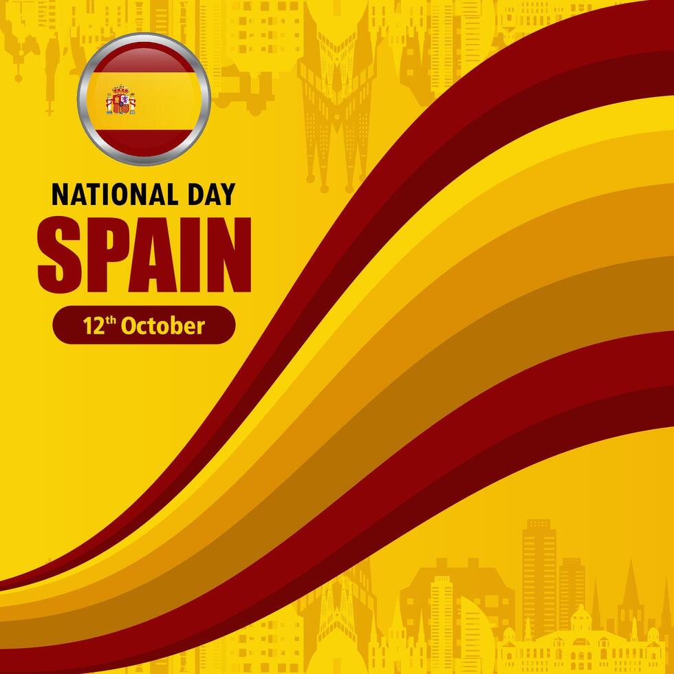 national day spain background illustration vector