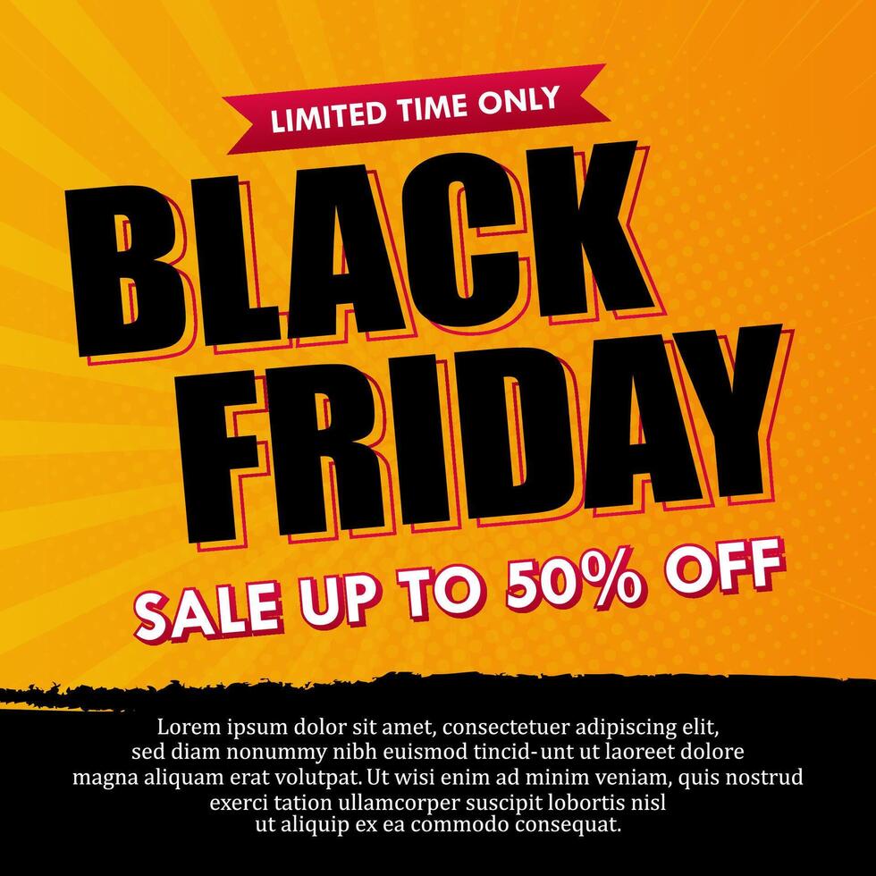 black friday sale banner with text vector