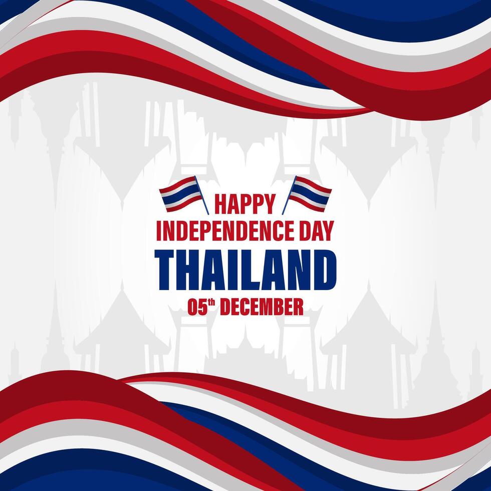 thailand independence day background with flag and text vector