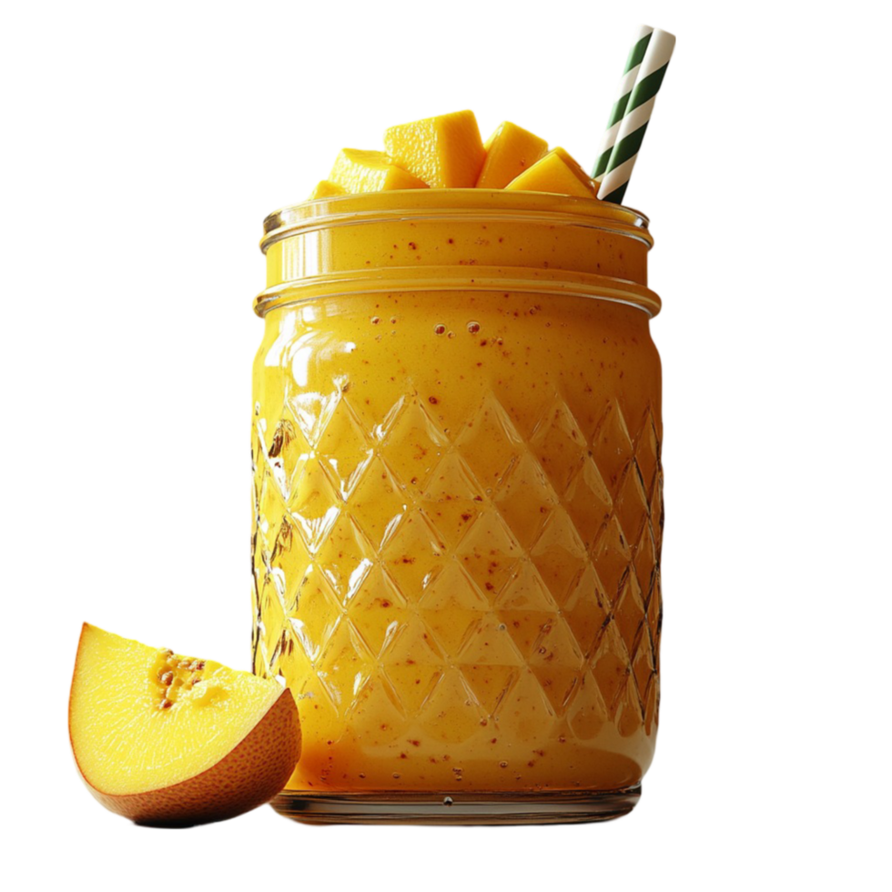 Mango Smoothie with Straw png