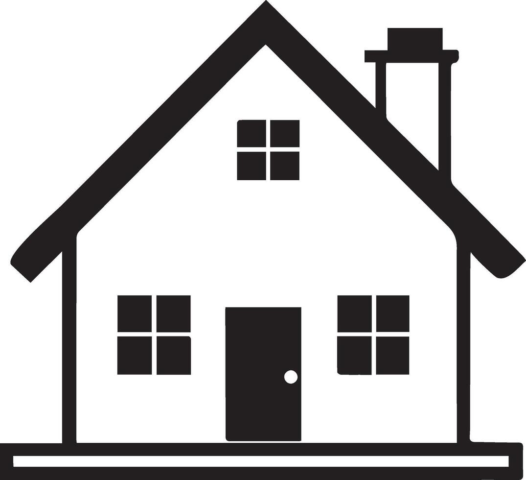 house silhouette white background vector