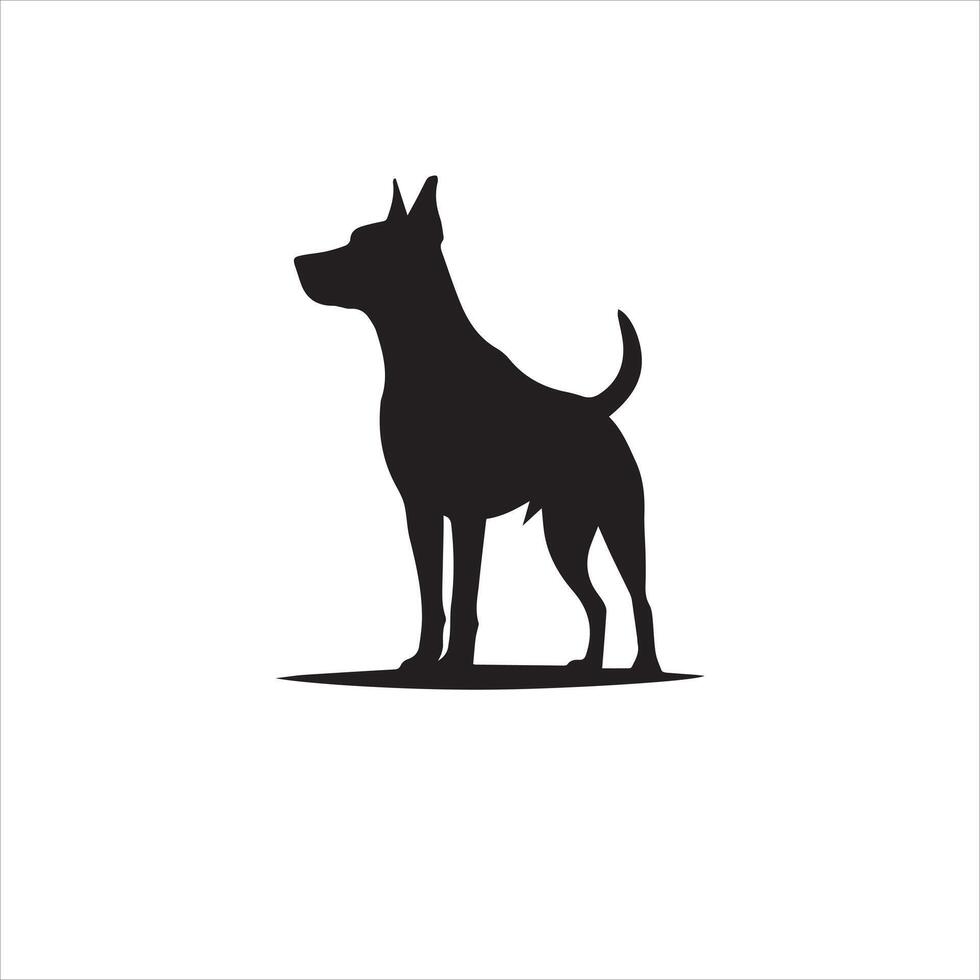Elegant Dog Silhouette Designs on White Background for Digital Use vector