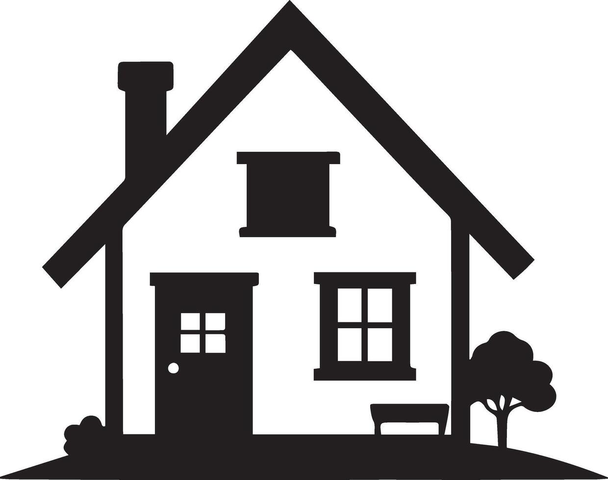 house outline with rooms art vector