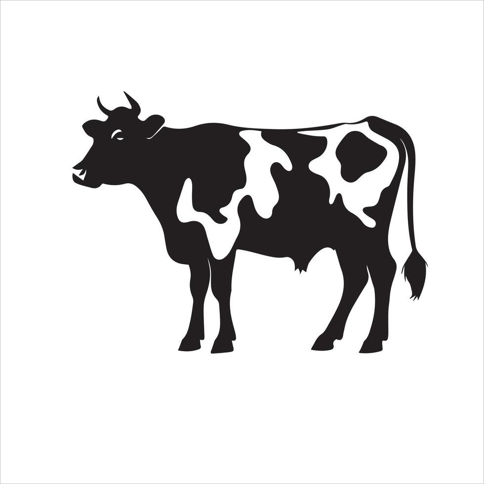 Cow Silhouette Designs on White Backgrounds vector