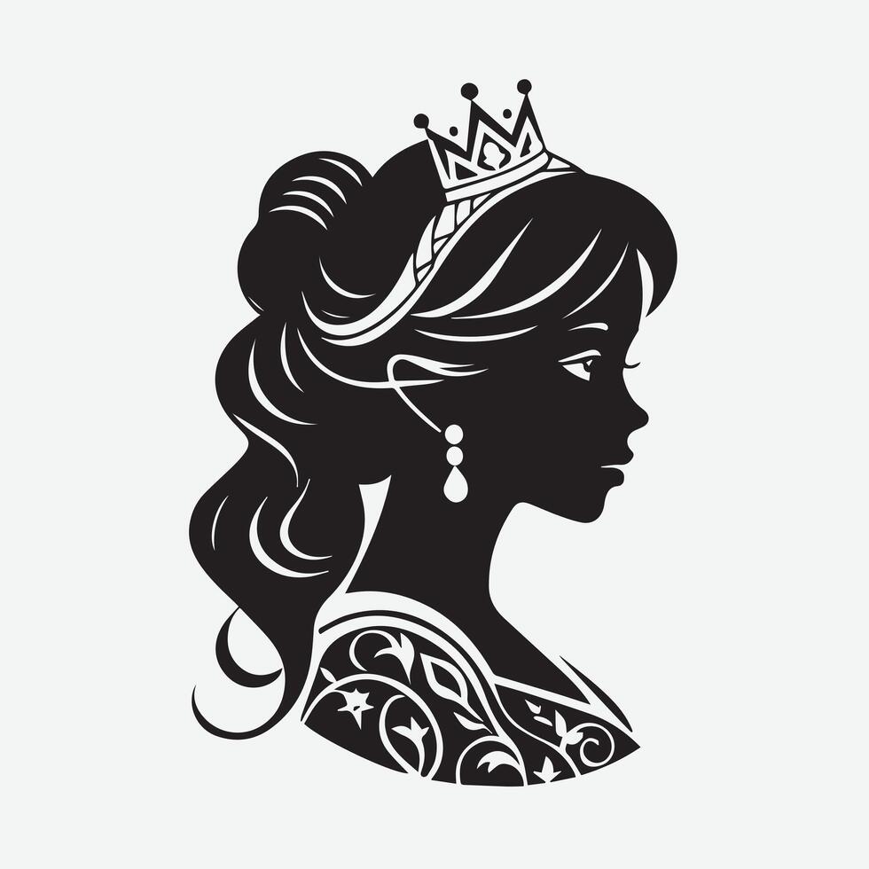 Princess Silhouette Designs Perfect for Invitations vector
