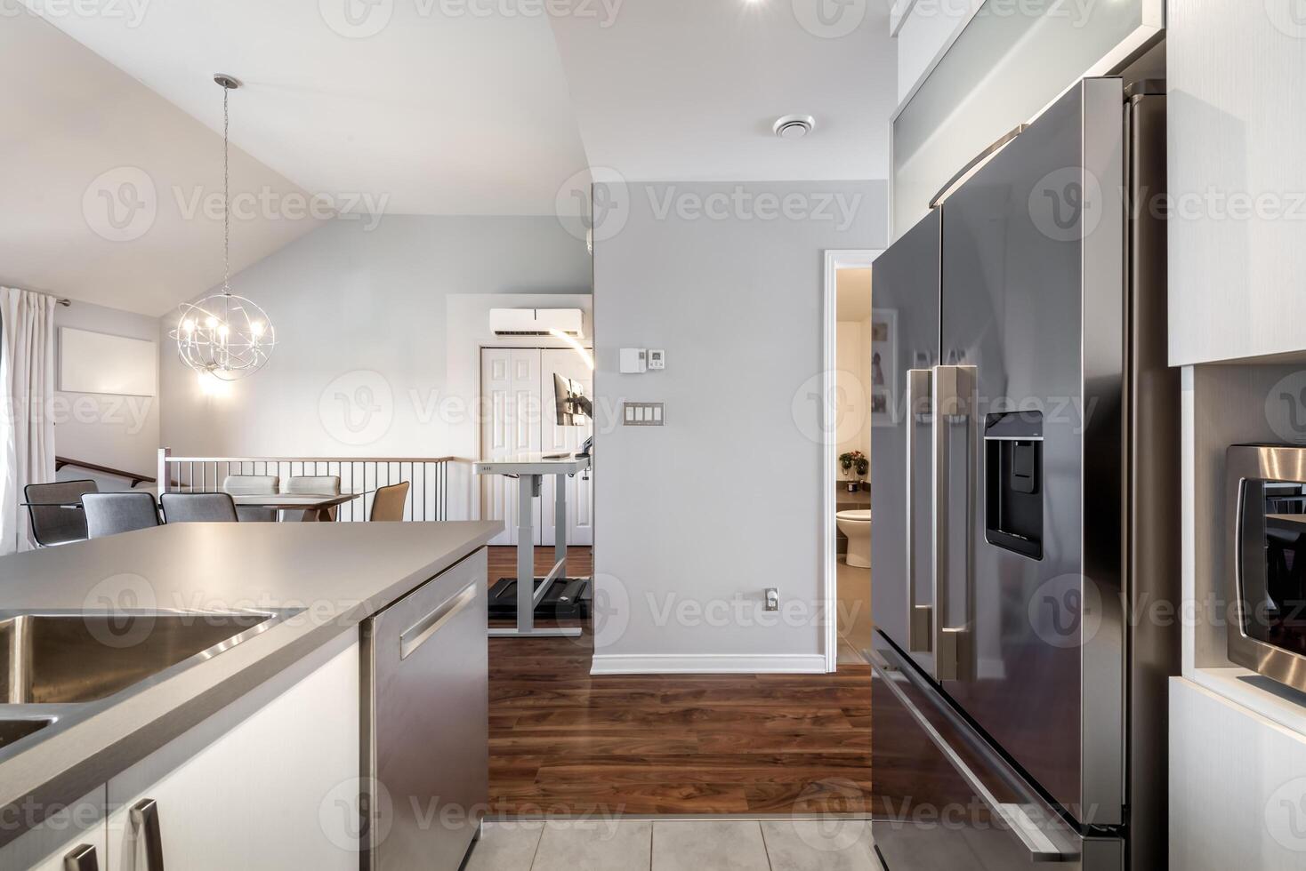 Inside and outside facade and interior of apartment in Brossard closed to Montreal Quebec Canada photo