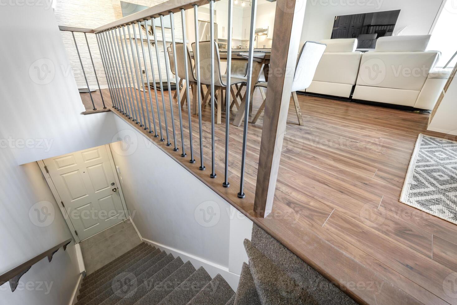 Inside and outside facade and interior of apartment in Brossard closed to Montreal Quebec Canada photo