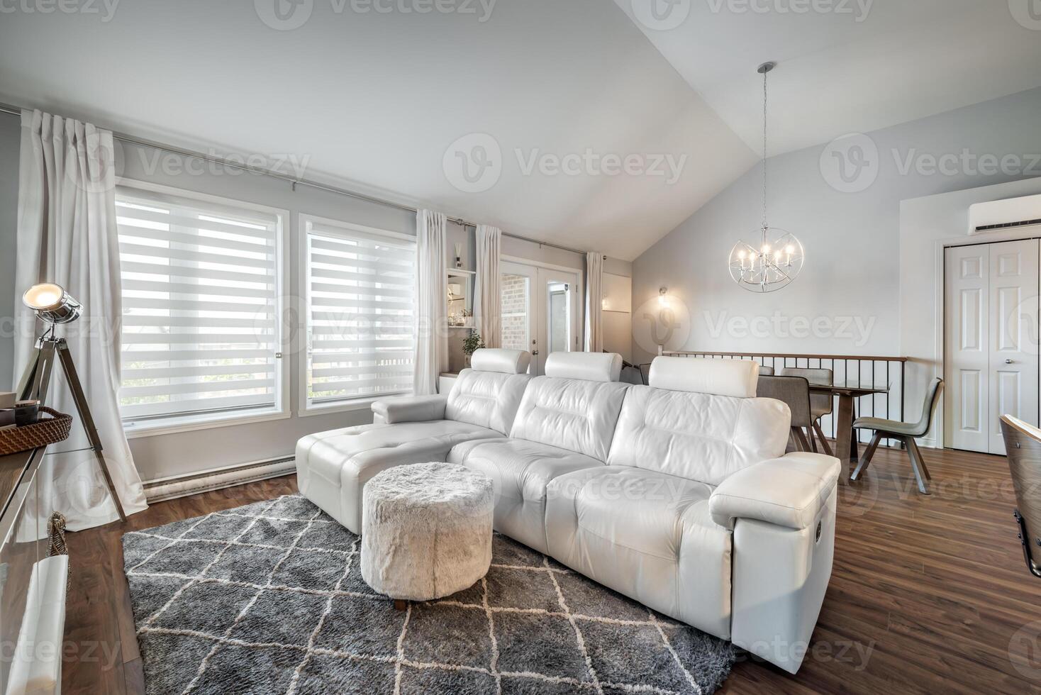 Inside and outside facade and interior of apartment in Brossard closed to Montreal Quebec Canada photo