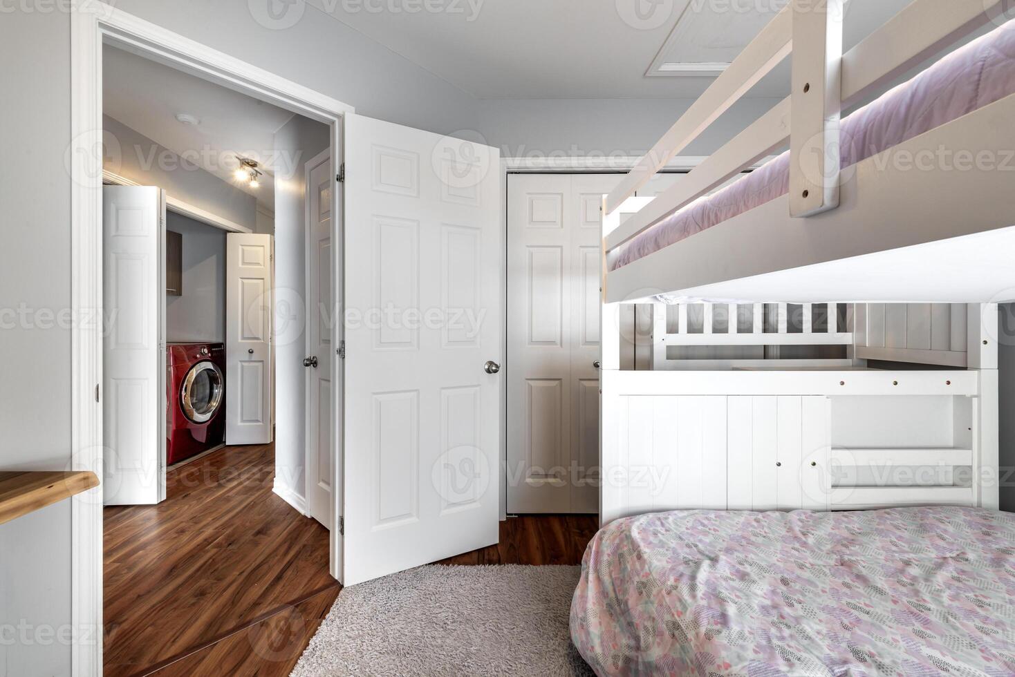 Inside and outside facade and interior of apartment in Brossard closed to Montreal Quebec Canada photo