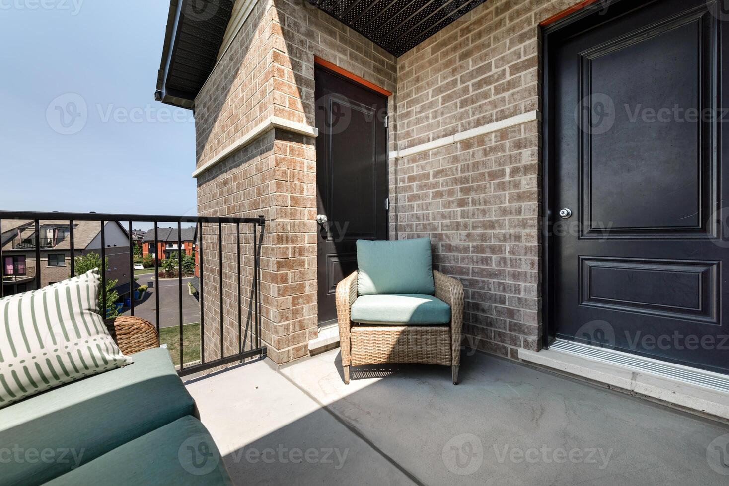 Inside and outside facade and interior of apartment in Brossard closed to Montreal Quebec Canada photo