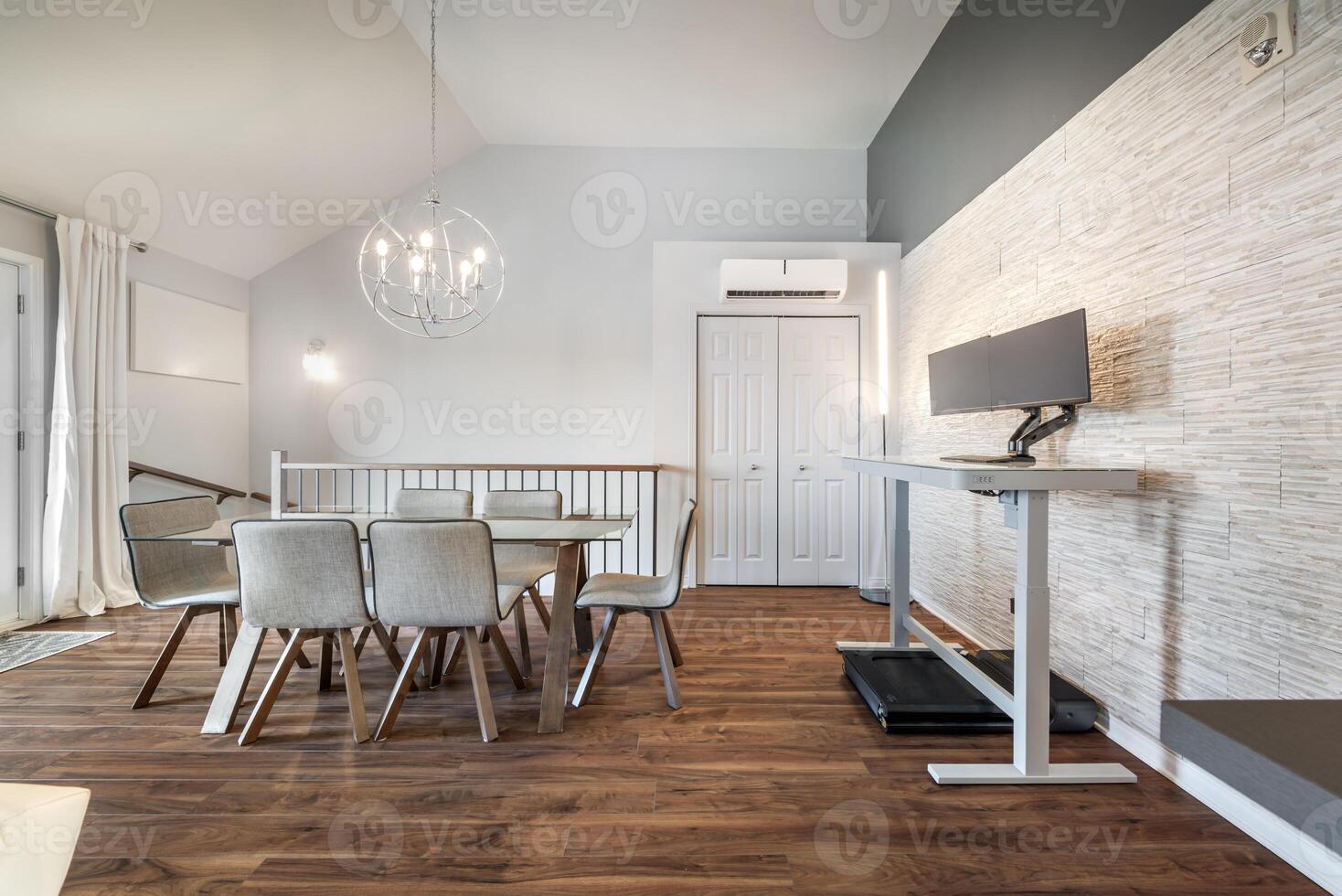 Inside and outside facade and interior of apartment in Brossard closed to Montreal Quebec Canada photo
