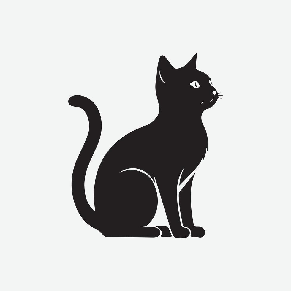 Modern Cat Silhouette Icon Design Trends vector