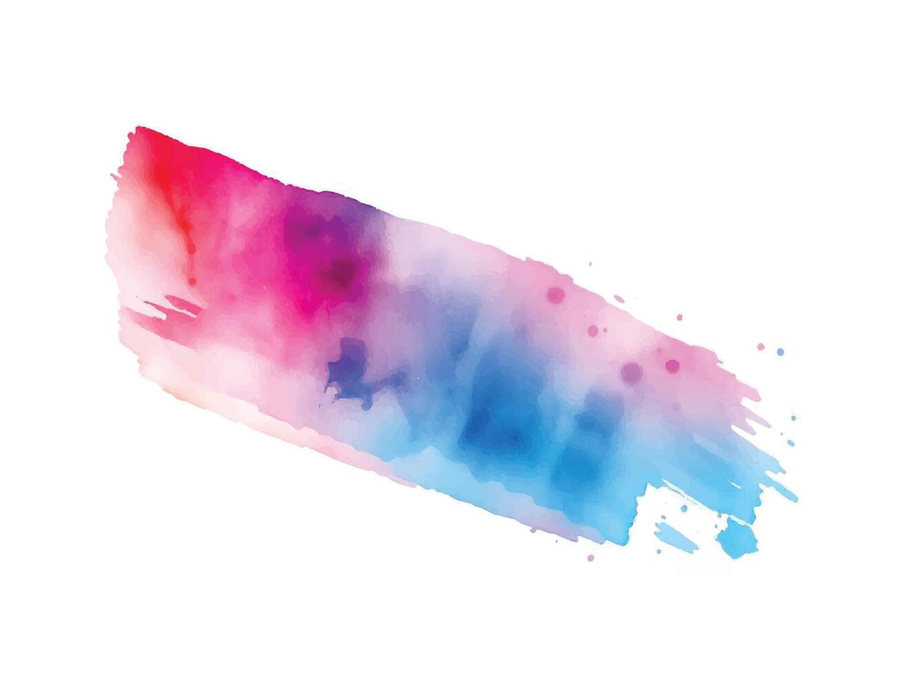 Dynamic watercolor brushstroke with a gradient of pink, purple, and blue tones, ideal for modern, artistic, or creative designs. vector