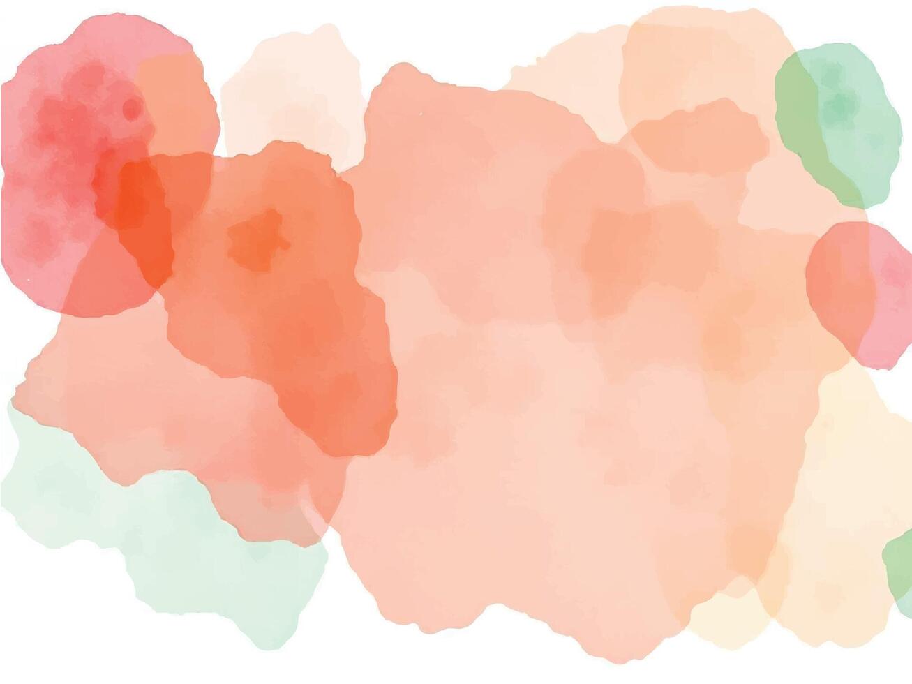 Abstract watercolor composition with overlapping orange, red, and green hues, ideal for creative designs or artistic backgrounds. vector