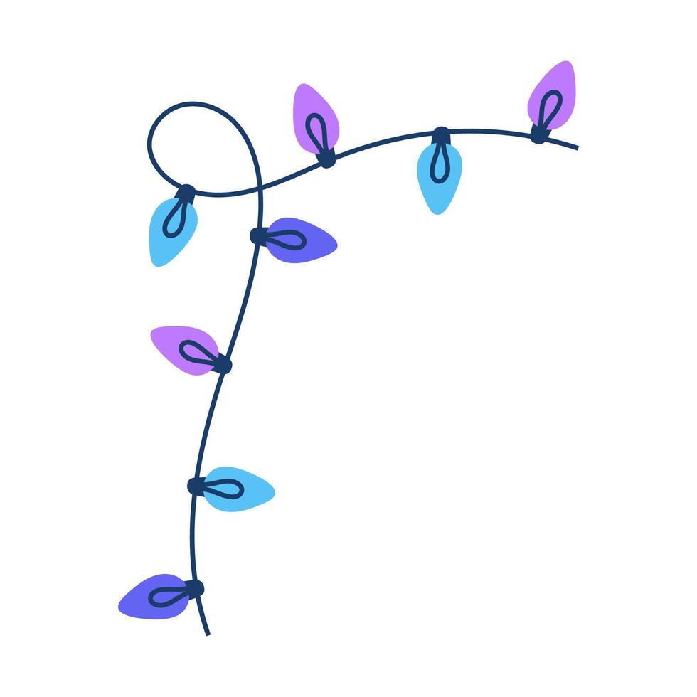 Hand drawn illustration of holiday garland for creating festive designs. Decorative frame or border vector