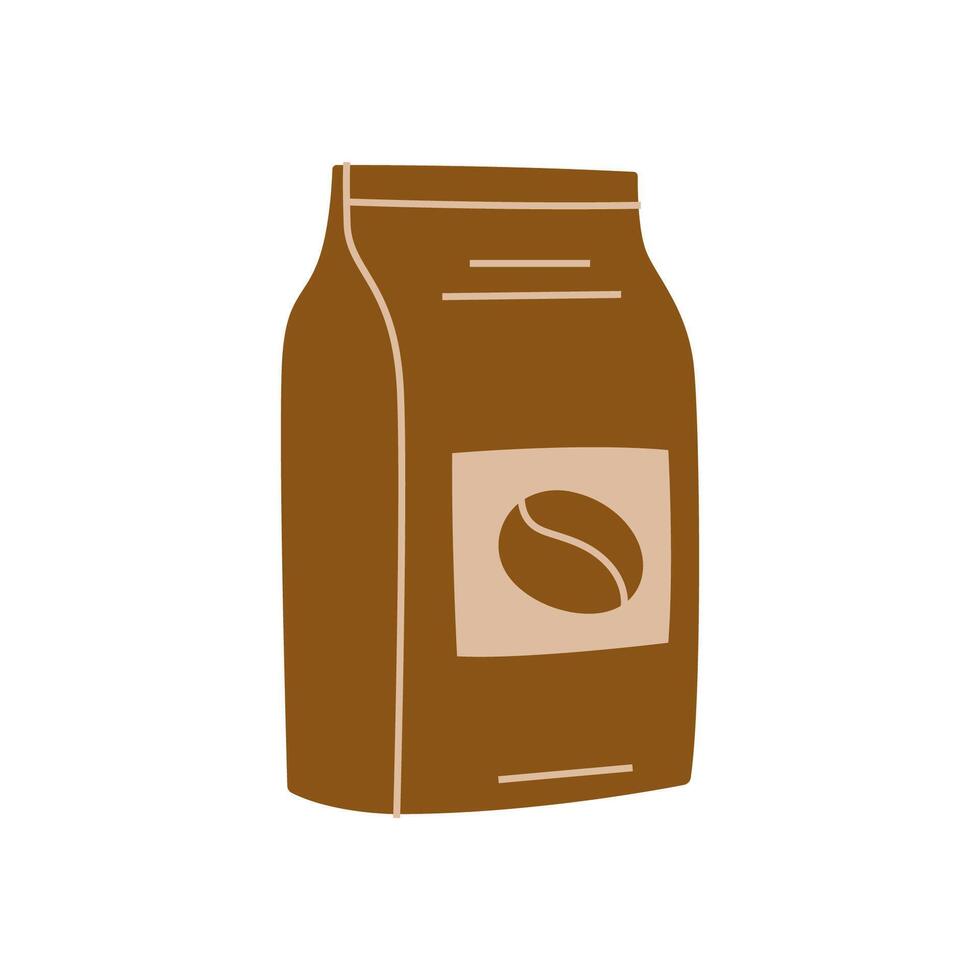 Pack of coffee. Coffee lover item. Simple flat clipart vector