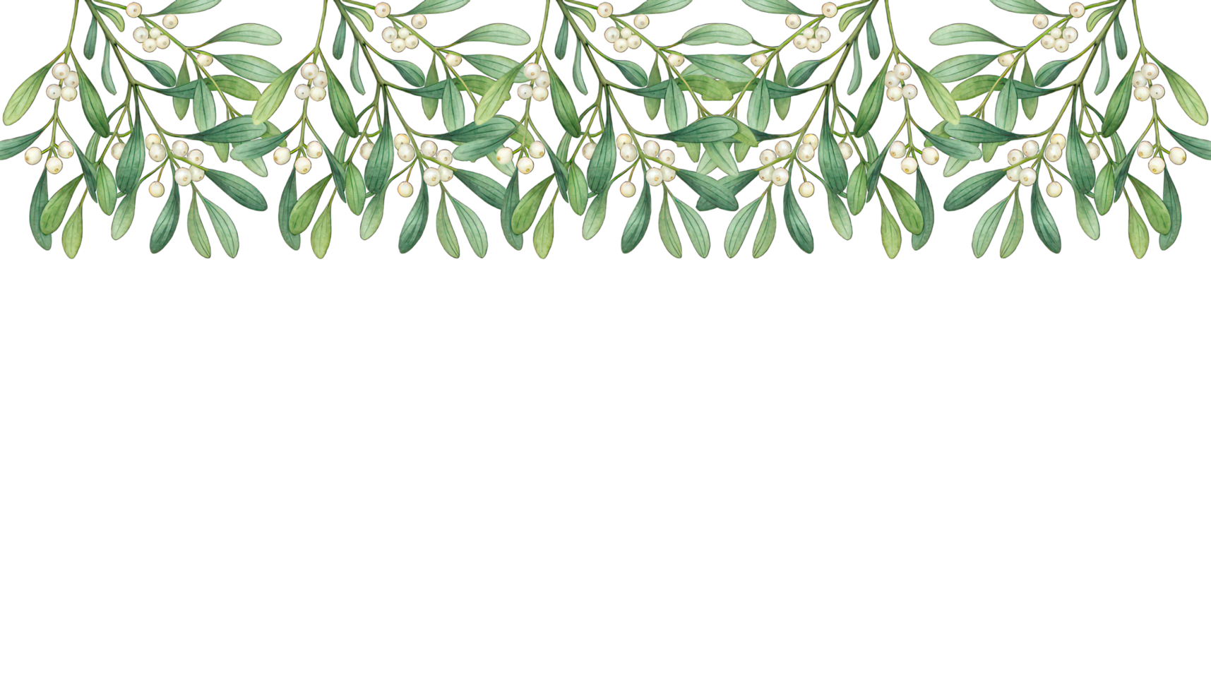 Watercolor illustration of a branch of green leaves and berries png