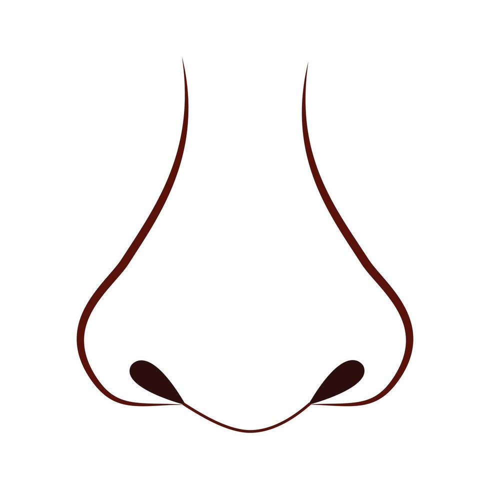 Hand Drawn Nose Line Art Isolated Illustration vector