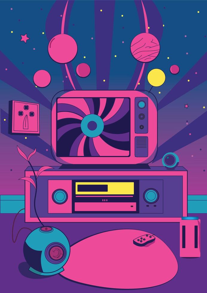 psychedelic art illustration vector