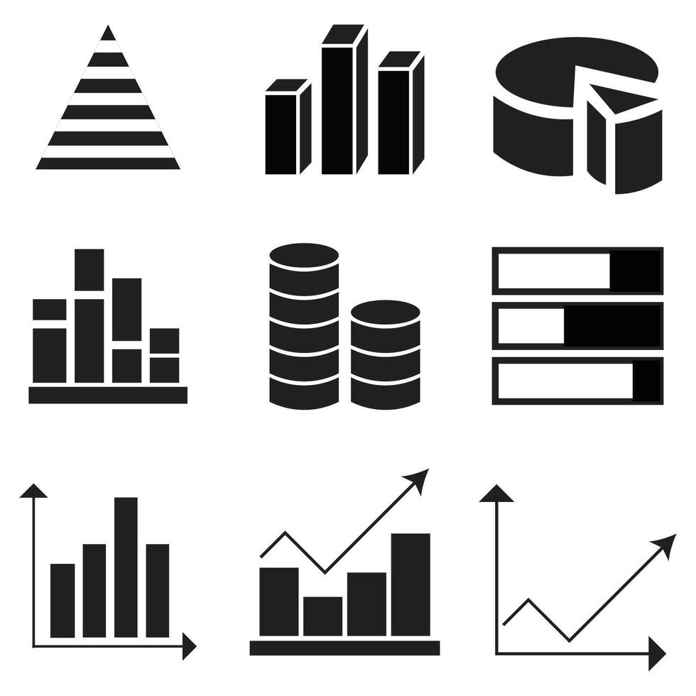 Data statistics icons vector