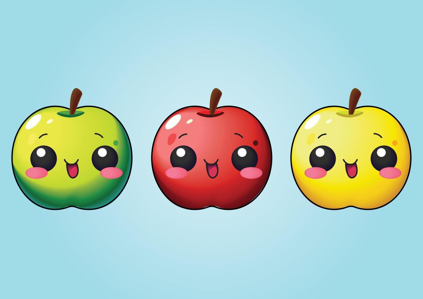 Colored Apples illustrations vector