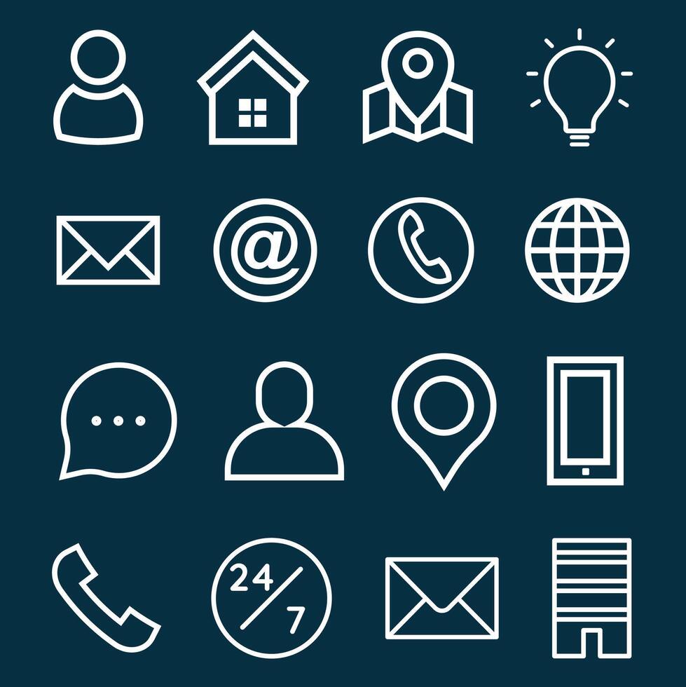 Outlined Icons for websites vector