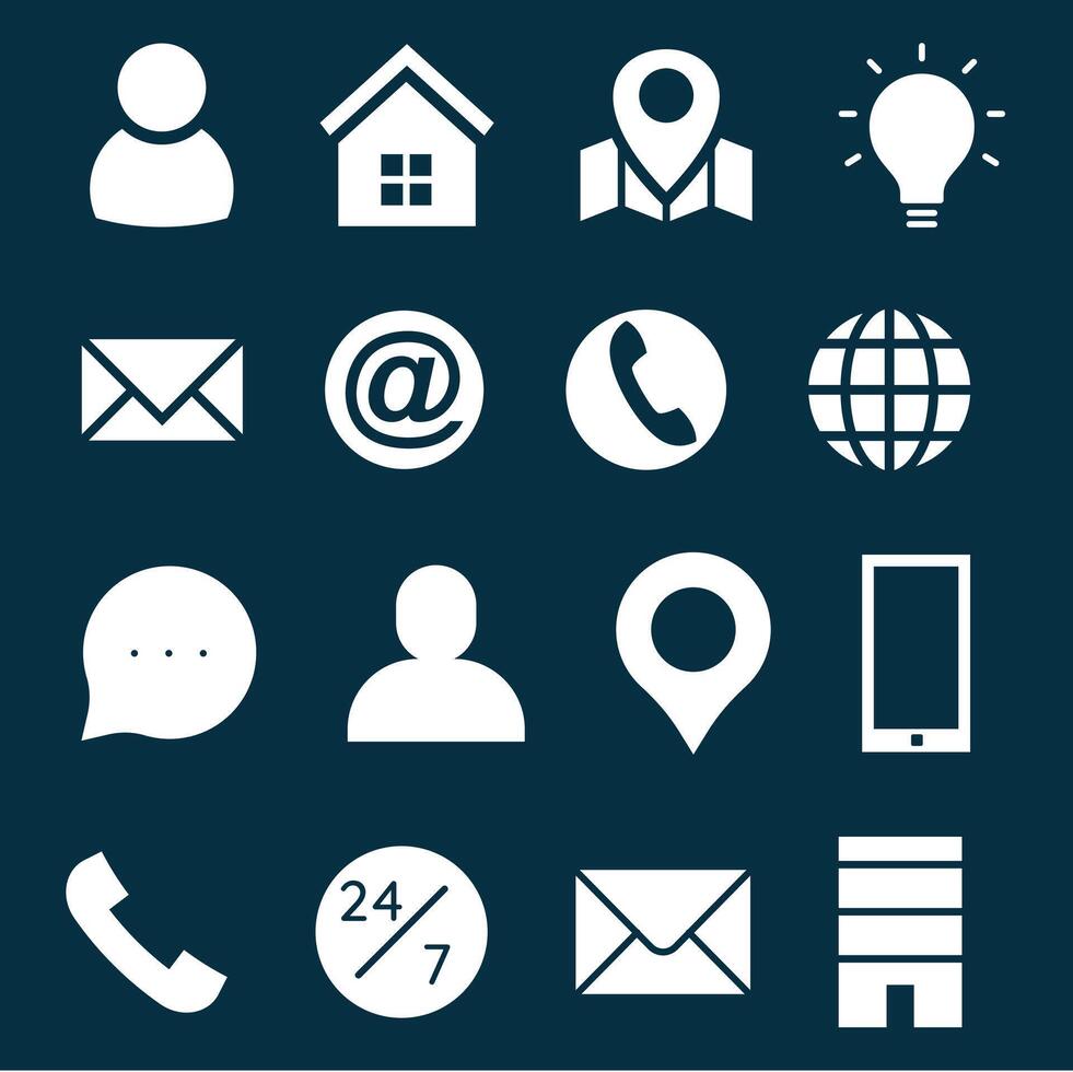 Filled icons for websites vector