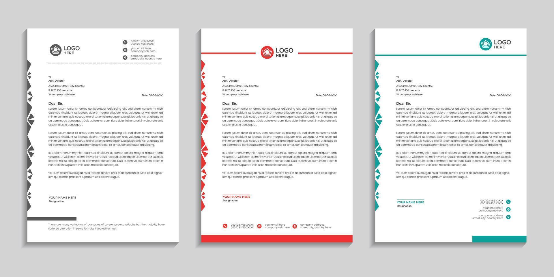 corporate and business letterhead design template bundle vector
