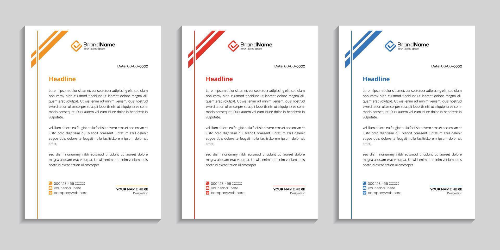 letterhead template design use for business purpose vector
