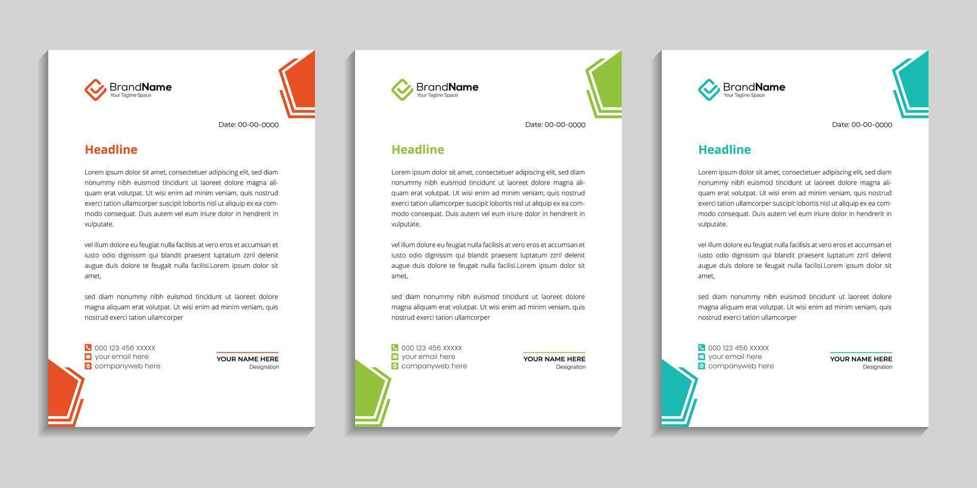 Simple and unique style letterhead design template for company business vector