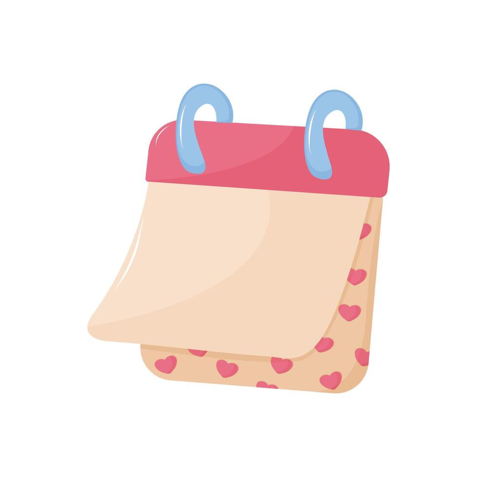 The cute simple calendar. The concept for Happy Valentine's day. Isolated Illustration for poster, banner, advertising, invitation, cover. EPS 10 vector