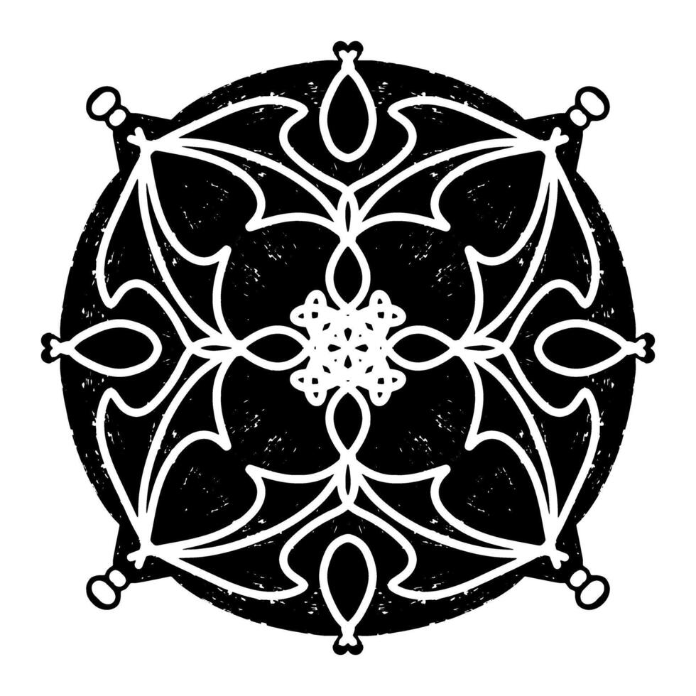 a black and white design of a flower vector