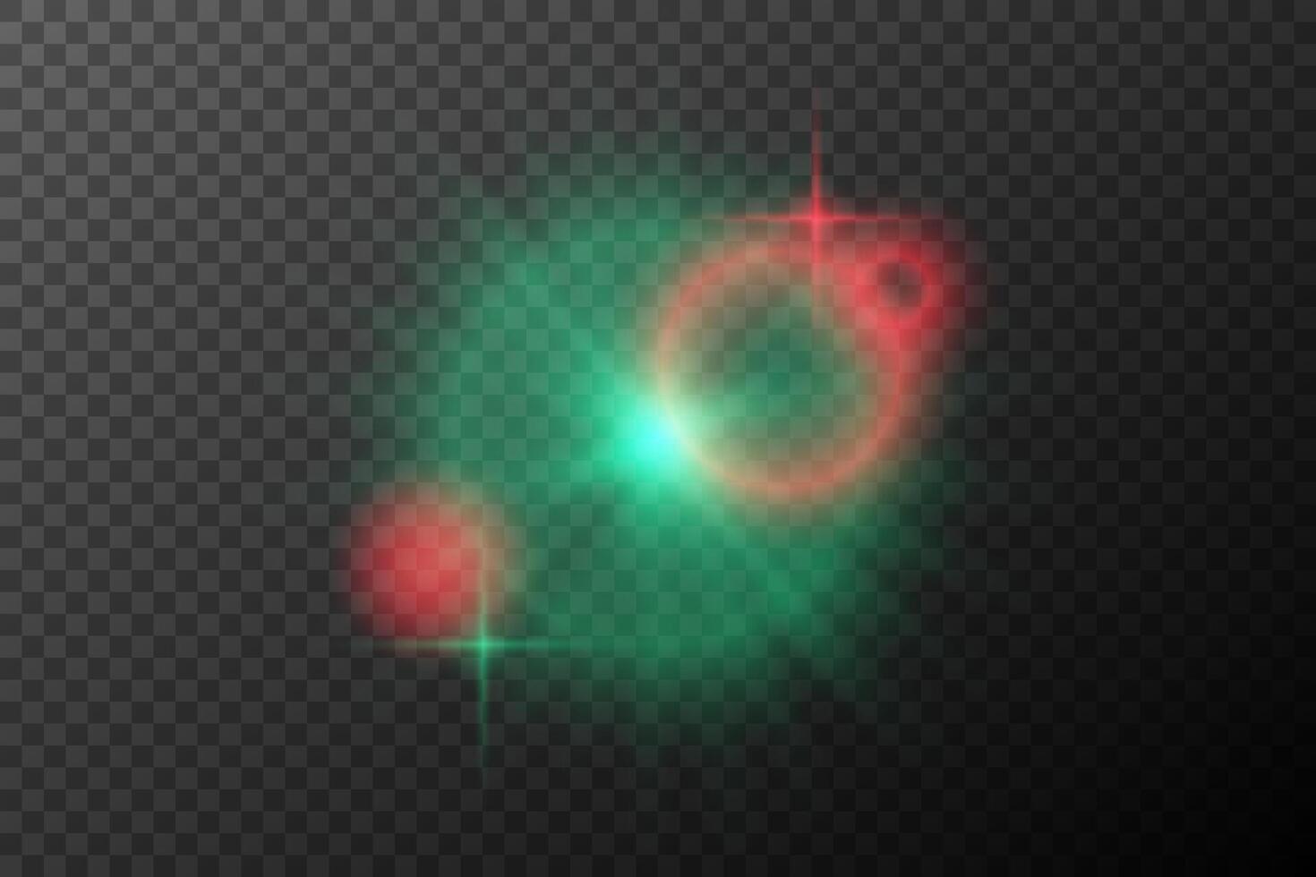 Red and Green Festive Light Burst with Glowing vector