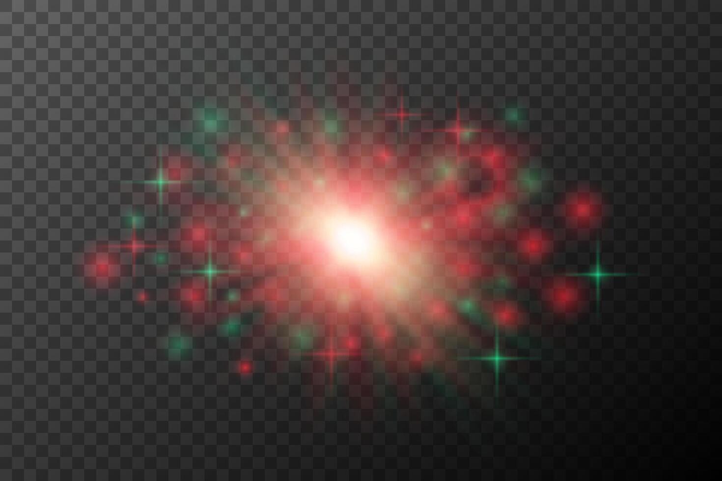 a bright red and green light vector